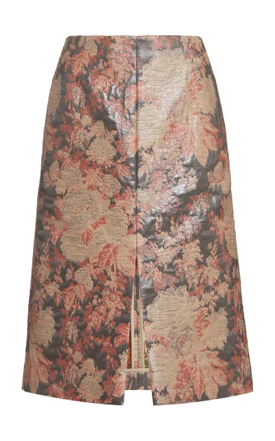 Dries Van Noten Sheya Cotton-blend A-line Skirt In Brown