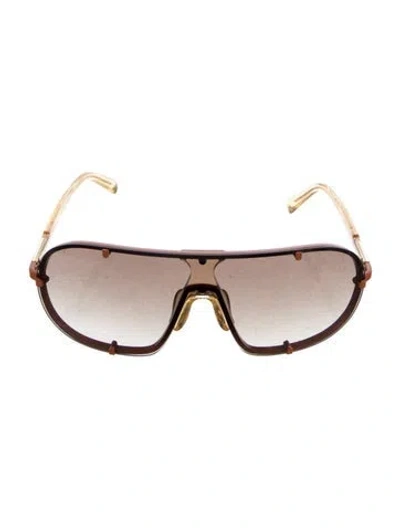 Pre-owned Dries Van Noten Shield Gradient Sunglasses In Orange