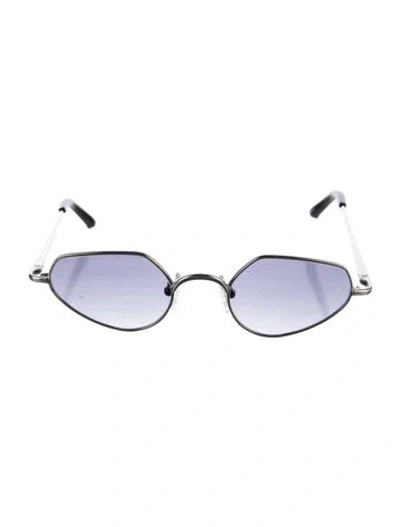 Pre-owned Dries Van Noten Shield Gradient Sunglasses In Silver