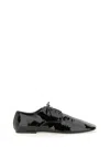 Dries Van Noten Lace-up Patent Leather Pointed Toe Shoes In Black