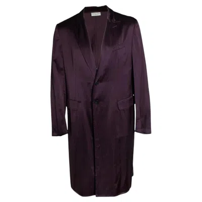 Pre-owned Dries Van Noten , Shiny Overcoat In Burgundy In Red