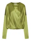 Dries Van Noten Draped Silk-blend Satin Blouse