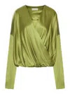 Dries Van Noten Draped Silk-blend Satin Blouse