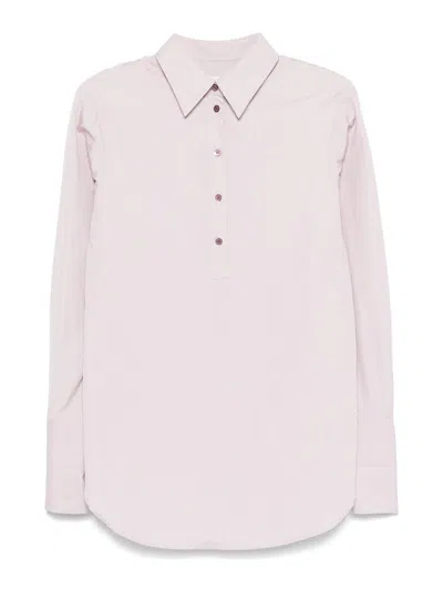 Dries Van Noten Casual Collared Neck Curved Hem Long Sleeves In Pink