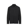 Dries Van Noten Cornish Black Tech Fabric Shirt With Pointed Collar In Black