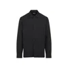 Dries Van Noten Cornish Black Tech Fabric Shirt With Pointed Collar In Black