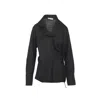 Dries Van Noten Long Sleeve Wrap Shirt With Ruffled Collar In Black