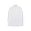 Dries Van Noten White Striped Cotton Cocoon Shirt In Blue