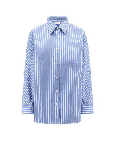 Dries Van Noten Striped Cotton Shirt In Blue