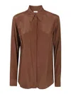 Dries Van Noten 9164 Collared Neck Long Sleeves Shirt In Brown