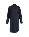 Dries Van Noten Shirt Dress In Navy Blue Polyester In Blue