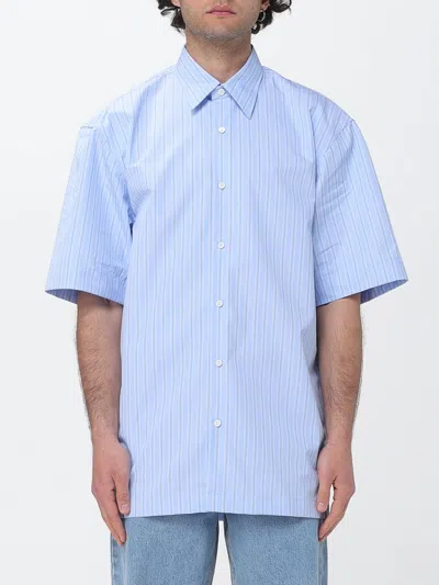 Dries Van Noten Neutral Cassidye Relaxed Pinstripe Cotton Shirt In Blue