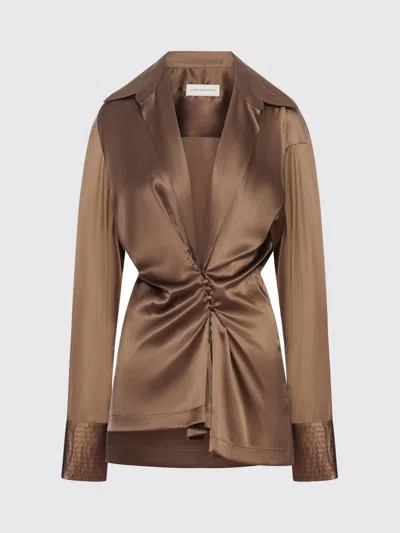 DRIES VAN NOTEN SHIRT DRIES VAN NOTEN WOMAN COLOR BROWN,H72230032