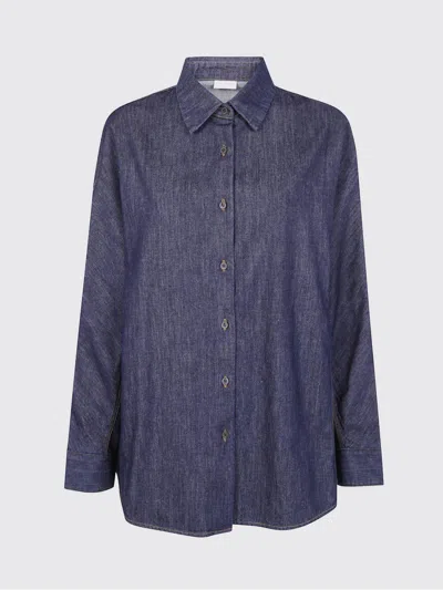 DRIES VAN NOTEN SHIRT DRIES VAN NOTEN WOMAN COLOR INDIGO,H66440109