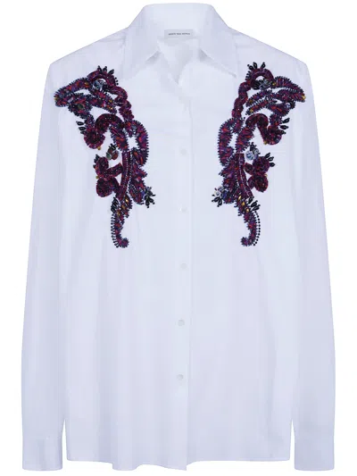 Dries Van Noten Shirt Embroidery "casia" In White