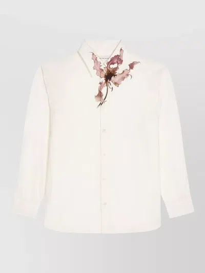 Dries Van Noten Shirt Floral Print Buttoned Cuffs Long Sleeves In White