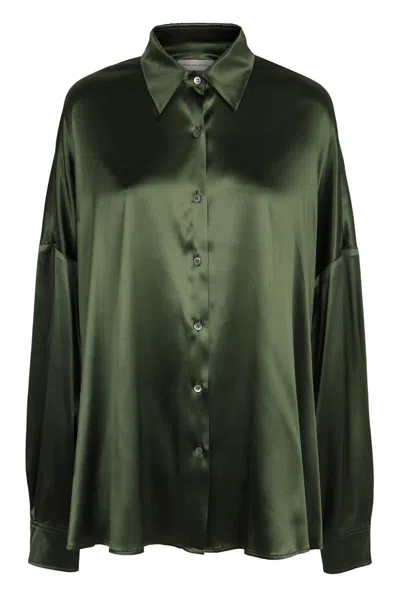 Dries Van Noten Shirt In Satin In Green
