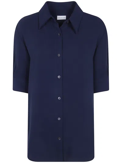Dries Van Noten Shirt Navy "celindo" In Blue