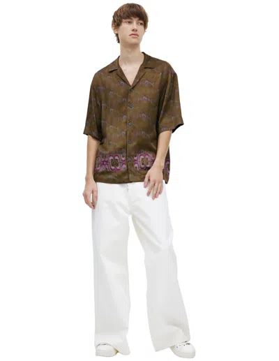 Dries Van Noten Shirt With Monoprint In Green