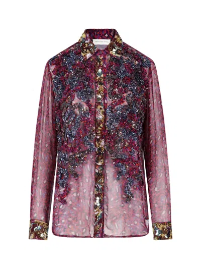 Dries Van Noten Shirt With Sequins In Multi