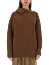 Dries Van Noten Women Shirt With Zip. In Brown