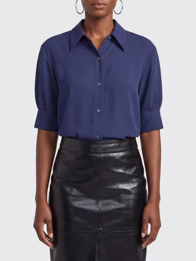 Dries Van Noten Cuffed Crepe Shirt In Blue
