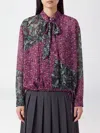 Dries Van Noten Multicolor Silk Blouse With Statement Pattern In Pink