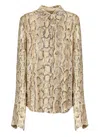 Dries Van Noten Celine Python-print Sequin-embellished Shirt In Beige