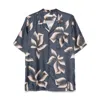 Dries Van Noten Silk Shirt With Floral Pattern And Camp Collar In Blue