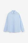 Dries Van Noten Wide White Shirt In Cotton In Blue