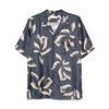 Dries Van Noten Silk Shirt With Floral Pattern And Camp Collar In Blue