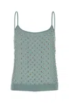 Dries Van Noten Light Blue Crepe Calipso Top In Blue