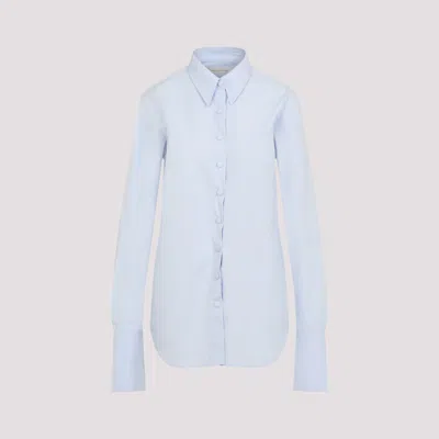 Dries Van Noten Classic Blue Cotton Shirt With Oversized Cuffs