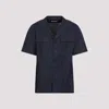 Dries Van Noten Short-sleeved Blue Shirt With Classic Collar