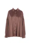 Dries Van Noten Long Sleeve Relaxed Fit Collared Shirt In Brown