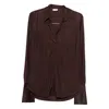 Dries Van Noten Grape Viscose Hulindra Shirt In Brown