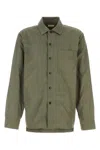 Dries Van Noten Army Green Polyester Cornish Shirt In Green