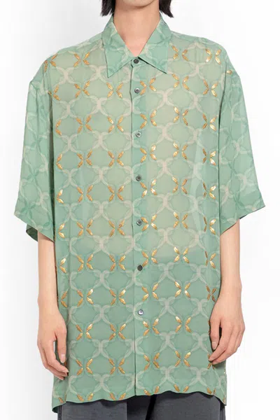 Dries Van Noten Green Sequinned Shirt