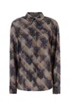 Dries Van Noten Womens Purple Sequin Curved-hem Woven Shirt In Multi