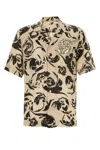 Dries Van Noten Abstract Pattern Short Sleeve Carltone Shirt In Neutral