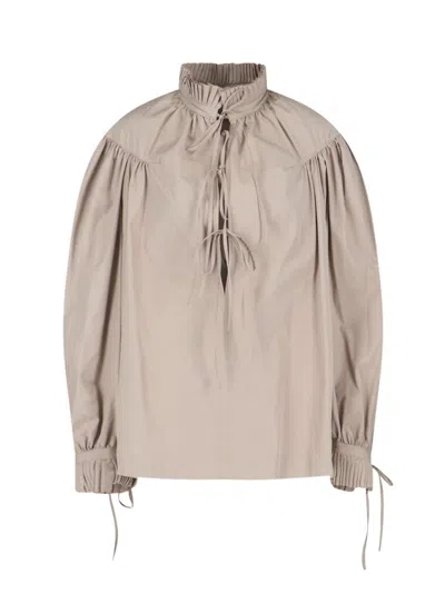 Dries Van Noten Tailored Beige Shirt With Classic Button-down Design In Brown
