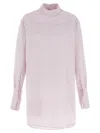 Dries Van Noten Long Cotton Shirt With Checkered Pattern In Pink
