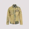 Dries Van Noten Mens Lime Washed Flap-pocket Denim Jacket