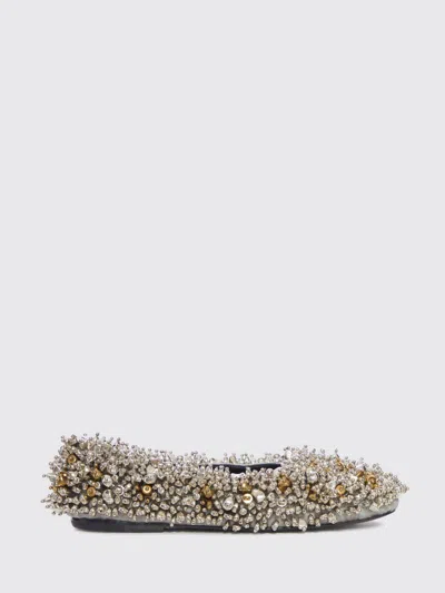 DRIES VAN NOTEN BALLET FLAT DRIES VAN NOTEN WOMAN COLOR PLATINUM,H72240223
