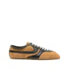 Dries Van Noten Double Lacing Suede Sneakers With Leather Inserts Shoes In Brown