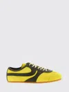Dries Van Noten Leather-trimmed Suede Sneakers In Yellow