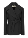 Dries Van Noten Short Coat In Cotton Blend Coats Grey In Black