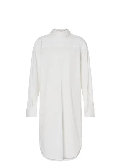 Dries Van Noten Short Dress In Cotton Poplin In White