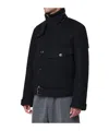 Dries Van Noten Belted Wool Coat High Collar In Black