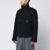 Dries Van Noten Belted Wool Coat High Collar In Black